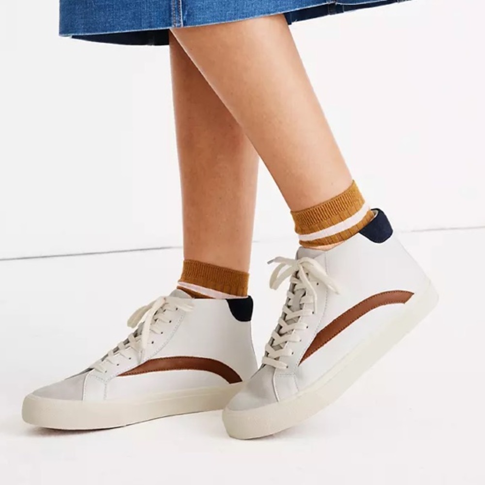 Madewell Sidewalk High-Top Sneakers in Colorblock
